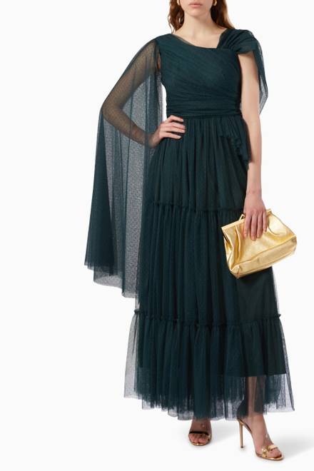 hover state of Maxi Dress with Cape Sleeves