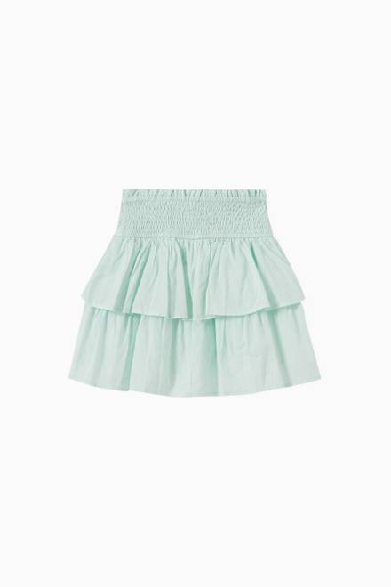 hover state of Smocked Tiered Skirt in Cotton