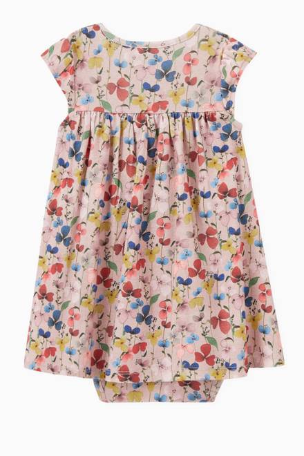 hover state of Floral Dress in Organic Cotton