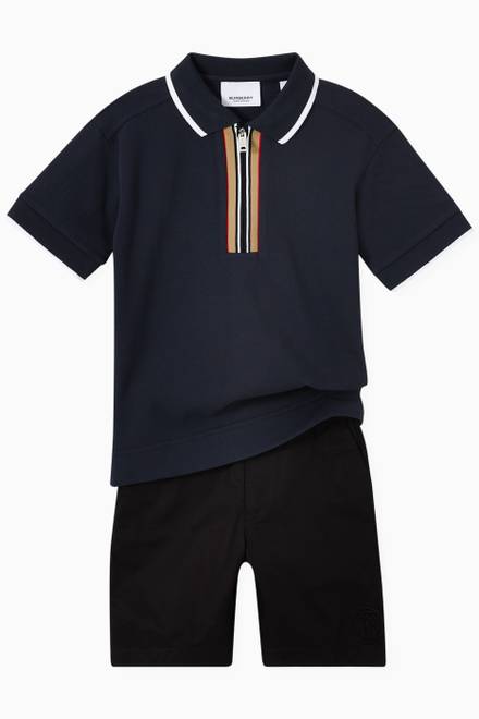 hover state of Icon Stripe Polo Shirt in Cotton 