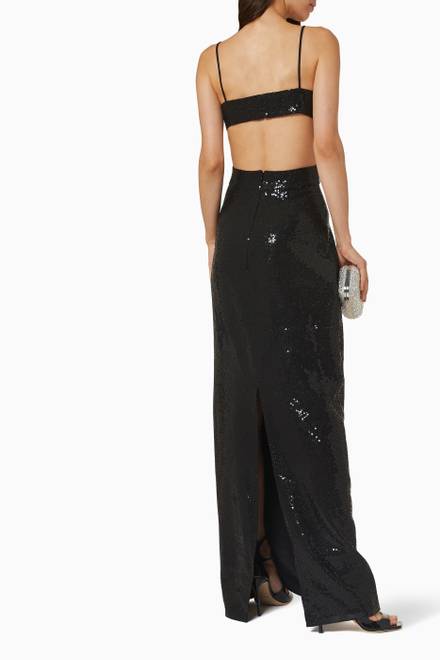 hover state of Hand-embroidered Gown in Sequinned Double Crepe Sablé 