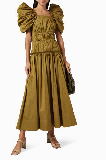 hover state of Frequency Butterfly Sleeve Dress in Linen