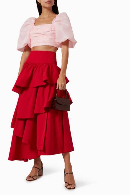 hover state of Myriad Cropped Top in Organza  