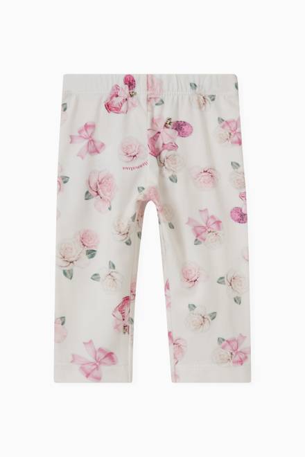 hover state of Floral Leggings in Stretchy Cotton