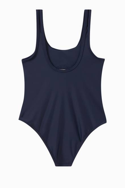 hover state of Foil Logo One Piece Swimsuit in Stretch Nylon 