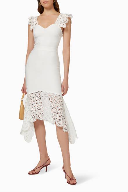 hover state of Yuna Lace Trim Dress  