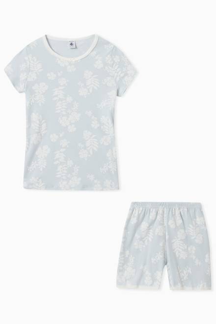 hover state of Floral Print Pyjamas in Cotton, Set of Two 
