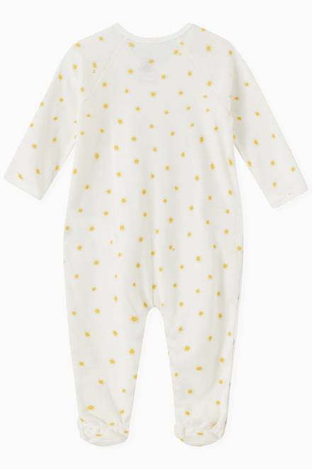 hover state of Sun Print Sleepsuit in Cotton 