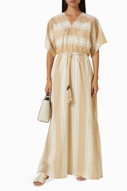 hover state of Maxi Dress in Cotton and Silk Blend