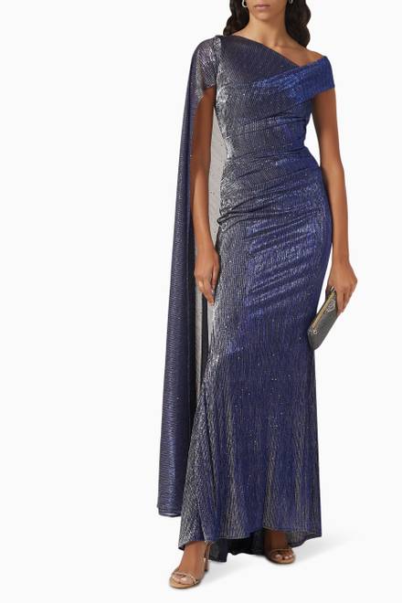 hover state of Cape Gown in Metallic Voile