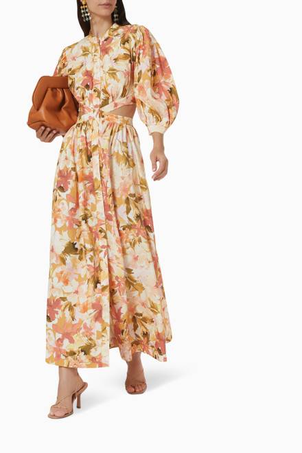 hover state of Svana Floral Print Dress in Linen 