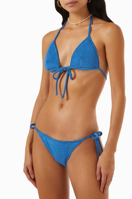 hover state of Padded Triangle Bikini Set in Terry Cloth 