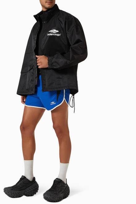 hover state of 3B Sports Icon Pleated Windbreaker in Nylon  