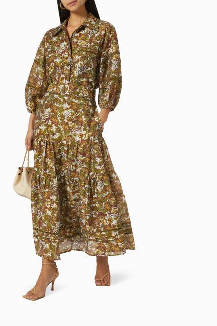 hover state of Floral in Disguise Midi Skirt in Viscose