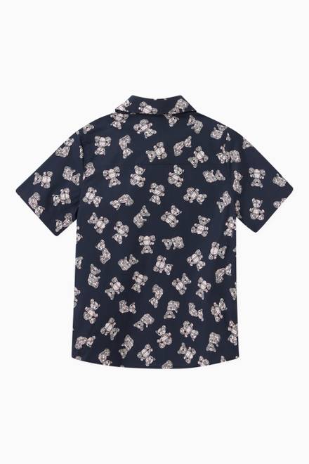 hover state of Owen Bear Print Shirt in Cotton