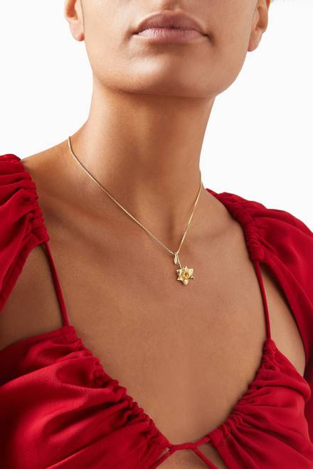 hover state of Daffodil Necklace in 14kt Yellow Gold Vermeil 