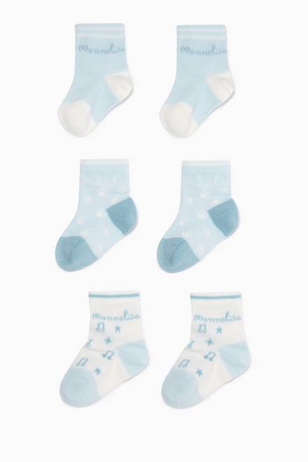 hover state of 3-Pack Printed Socks in Stretchy Cotton