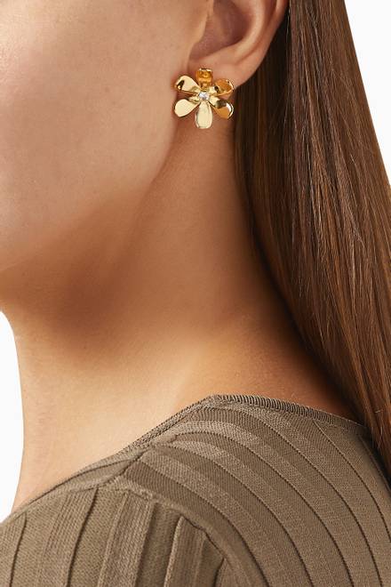 hover state of Daisy Statement Studs in Gold-plated Brass  
