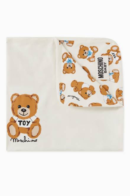 hover state of Logo 'Teddy Toy' Print Blanket in Cotton