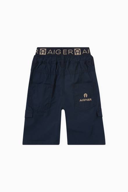 hover state of Logo Waistband Shorts in Cotton Poplin