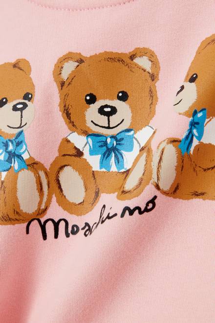 hover state of Teddy Bear Print Sweatshirt in Cotton