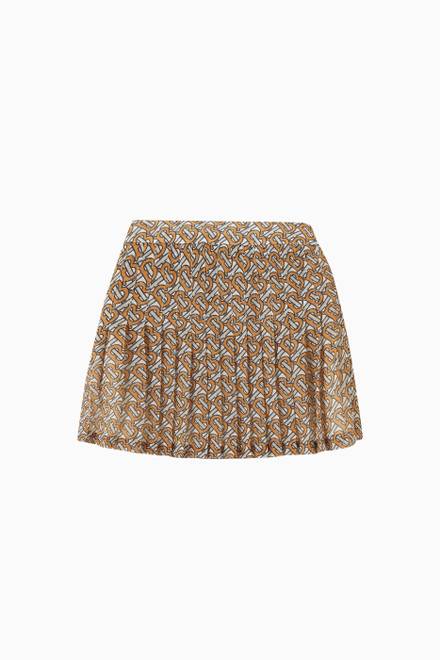 hover state of Monogram Print Pleated Skirt