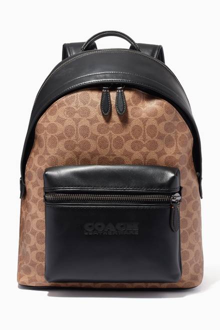 Shop Coach Brown Hitch Backpack in Signature Canvas with Horse ...