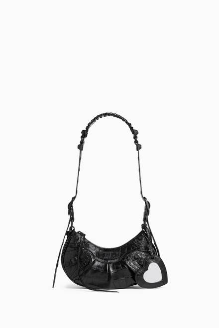 le cagole xs shoulder bag crocodile embossed
