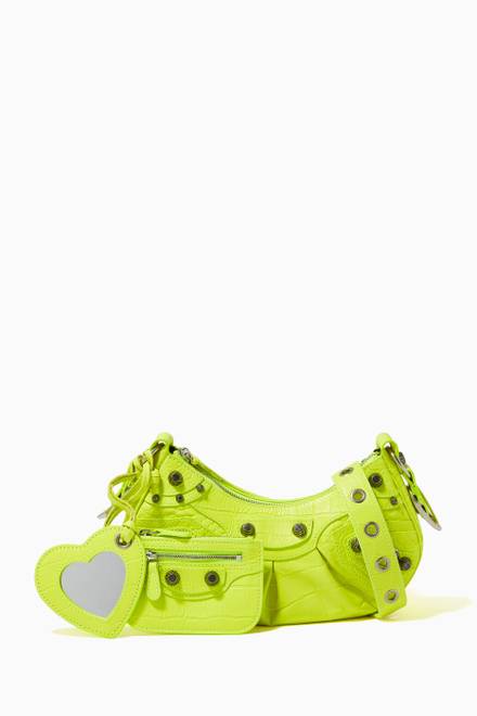 le cagole xs shoulder bag crocodile embossed