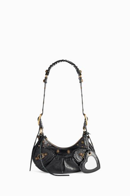 le cagole xs shoulder bag crocodile embossed