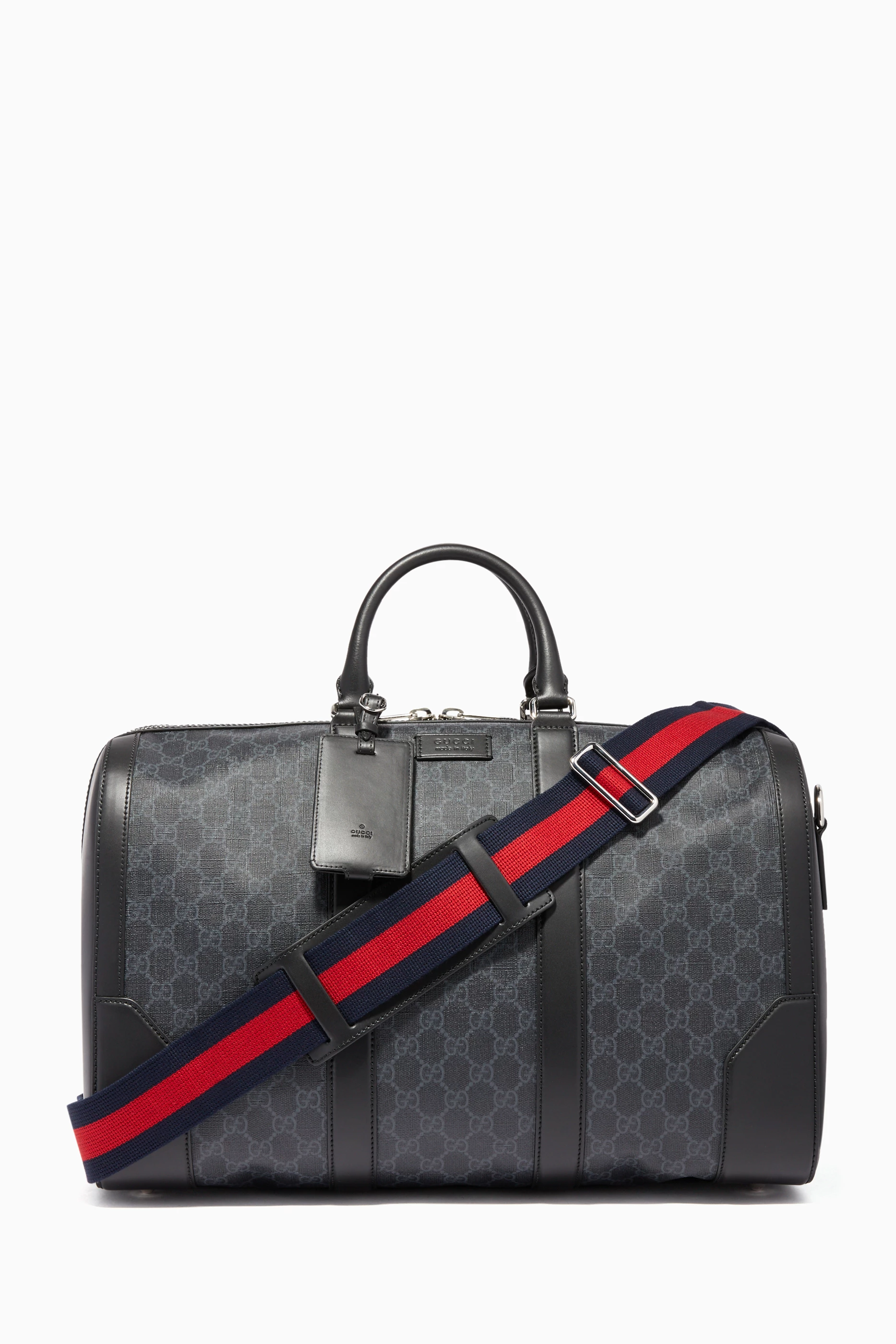 Shop Gucci Black Black & Grey GG Duffle Bag for MEN | Ounass Saudi Arabia