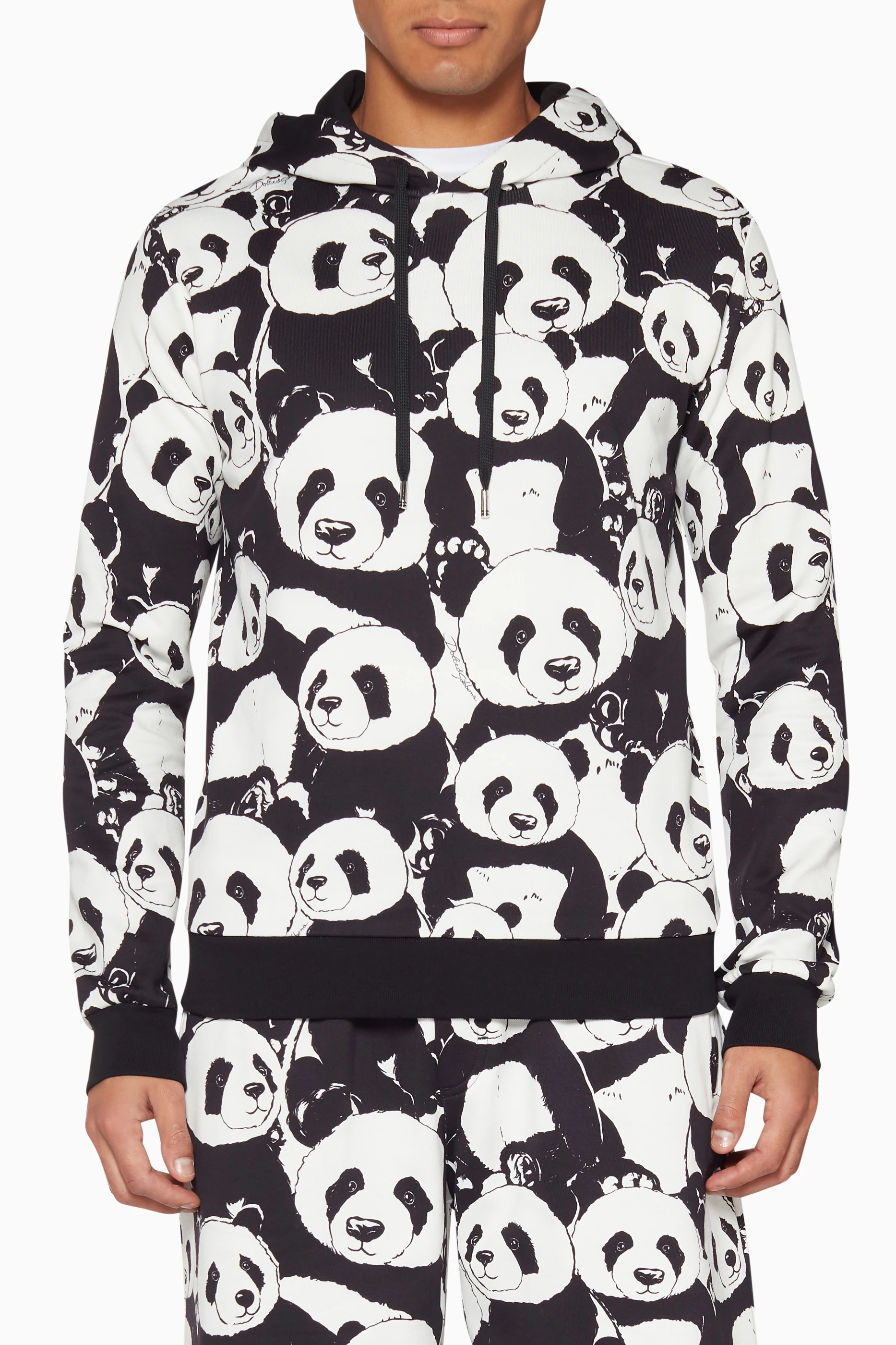 Shop Dolce & Gabbana Multicolour Black & White Panda All Over Hoodie for  MEN | Ounass Saudi Arabia