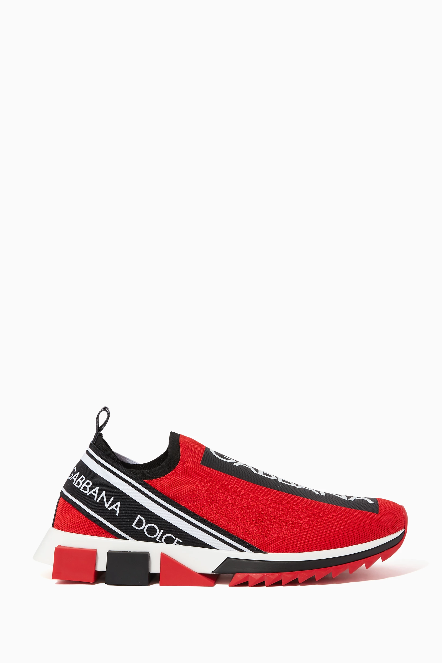 Shop Dolce & Gabbana Red Sorrento Stretch-Knit Sneakers for MEN | Ounass  Saudi Arabia