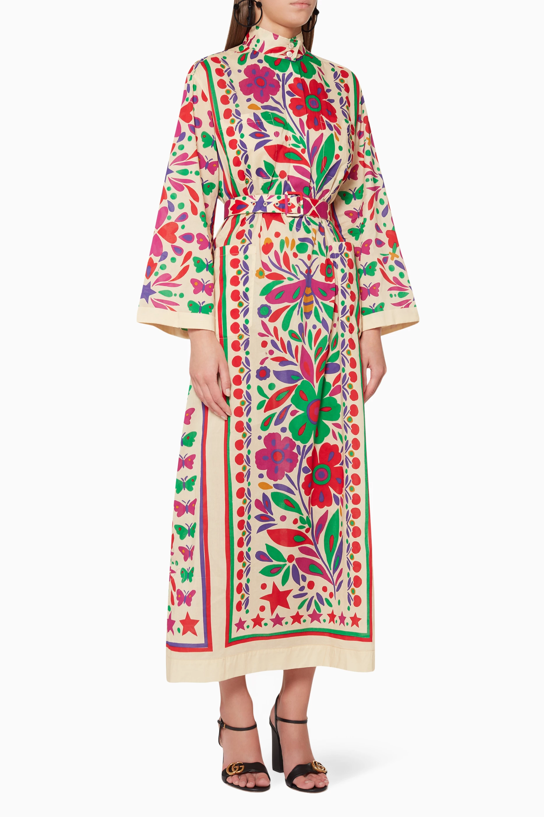 Shop Gucci Multicolour Star Garden-Print Dress for WOMEN | Ounass Saudi  Arabia