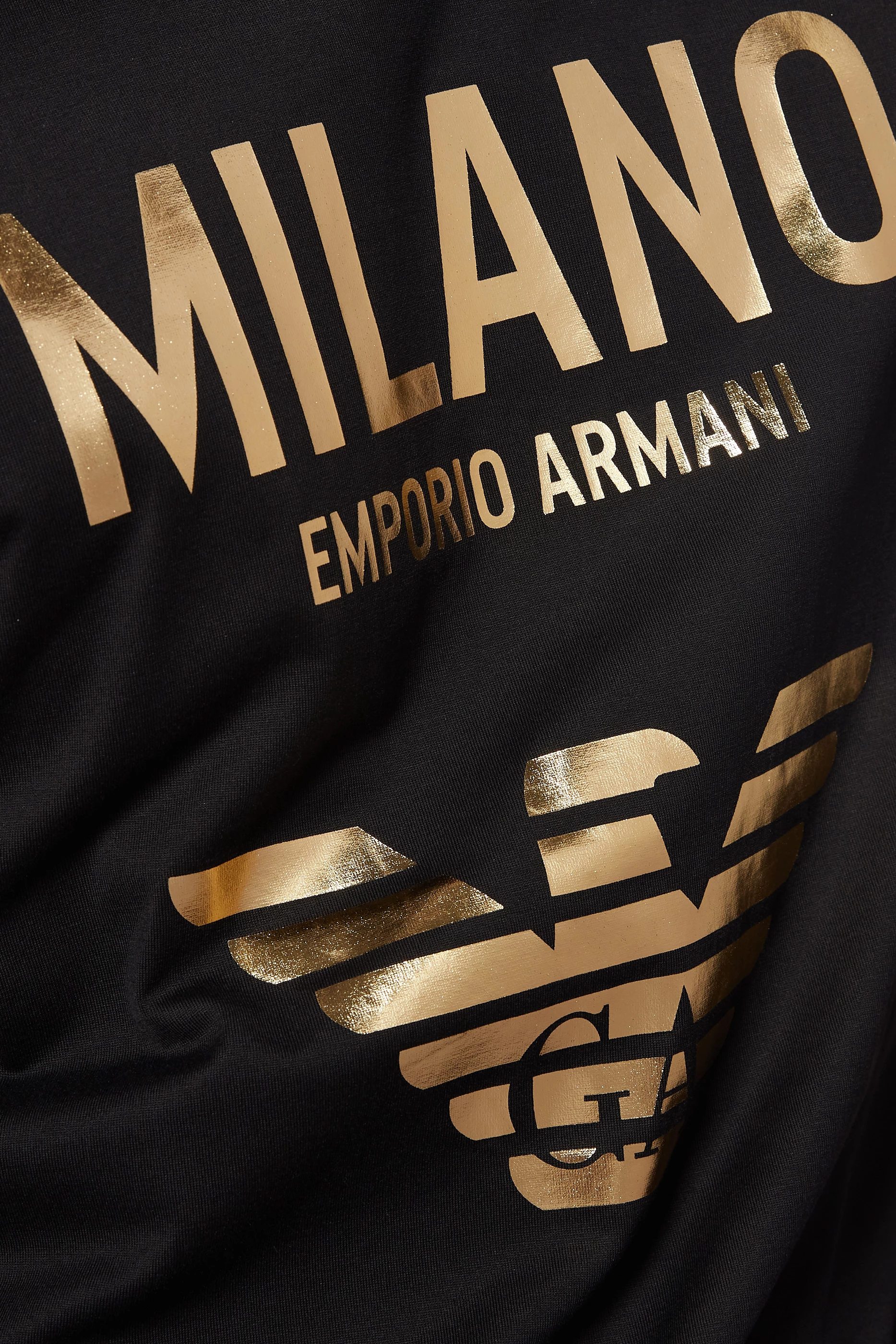 Shop Emporio Armani Black Milano Logo T-Shirt for MEN | Ounass Saudi Arabia