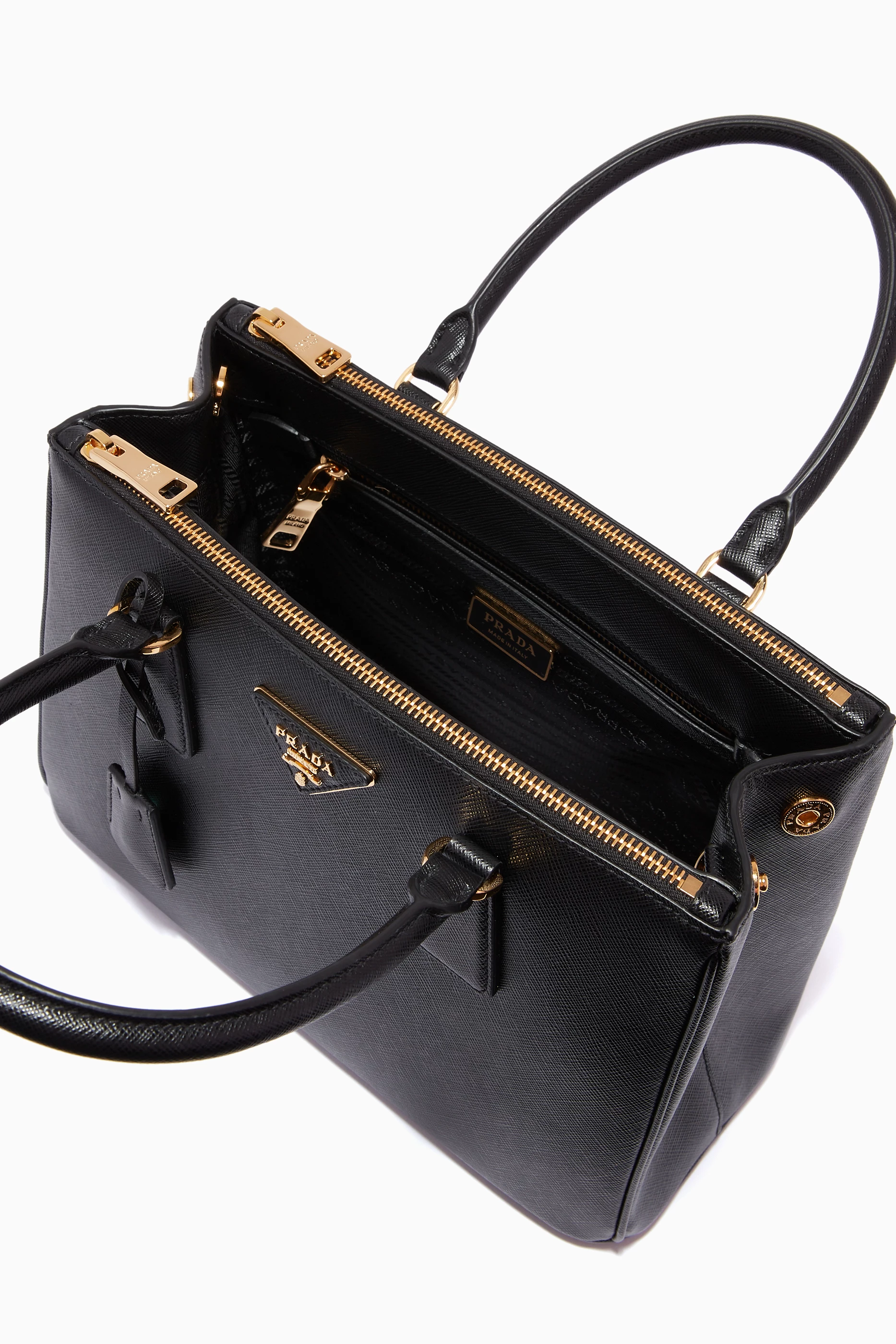 Shop Prada Black Small Galleria Bag in Saffiano Leather for WOMEN | Ounass  Saudi Arabia
