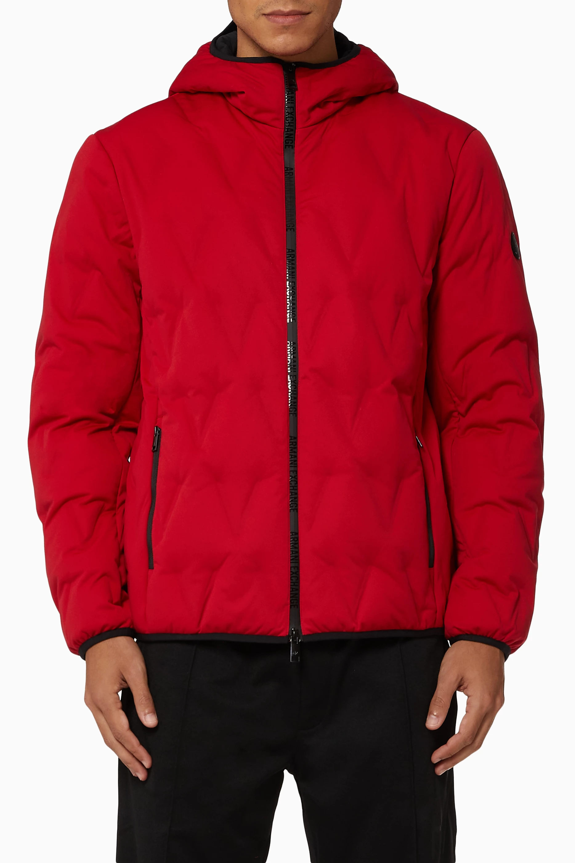 Shop Armani Exchange Red Quilted Down-Filled Jacket for MEN | Ounass Qatar