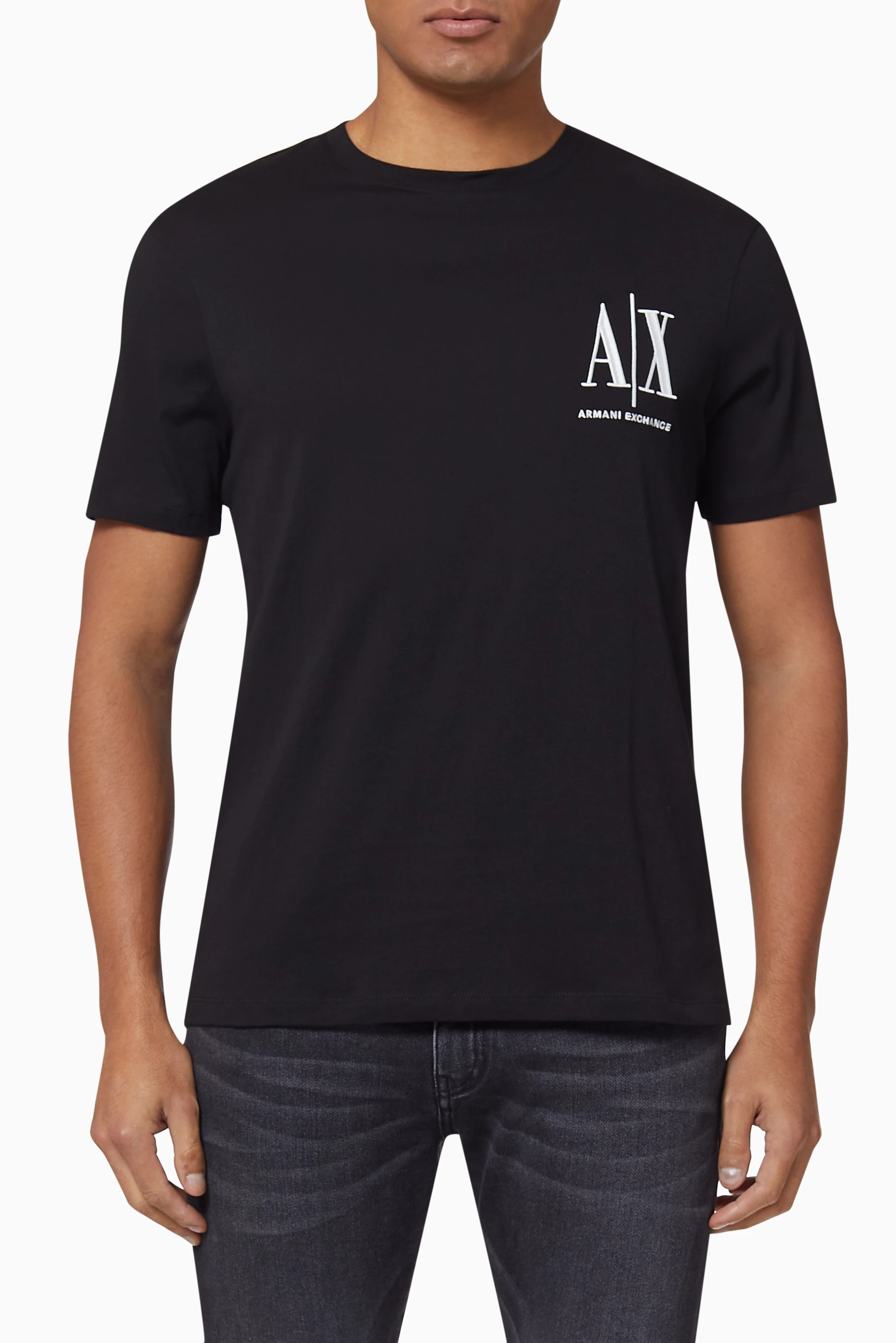 Shop Armani Exchange Black Icon Logo T-Shirt for MEN | Ounass Saudi Arabia