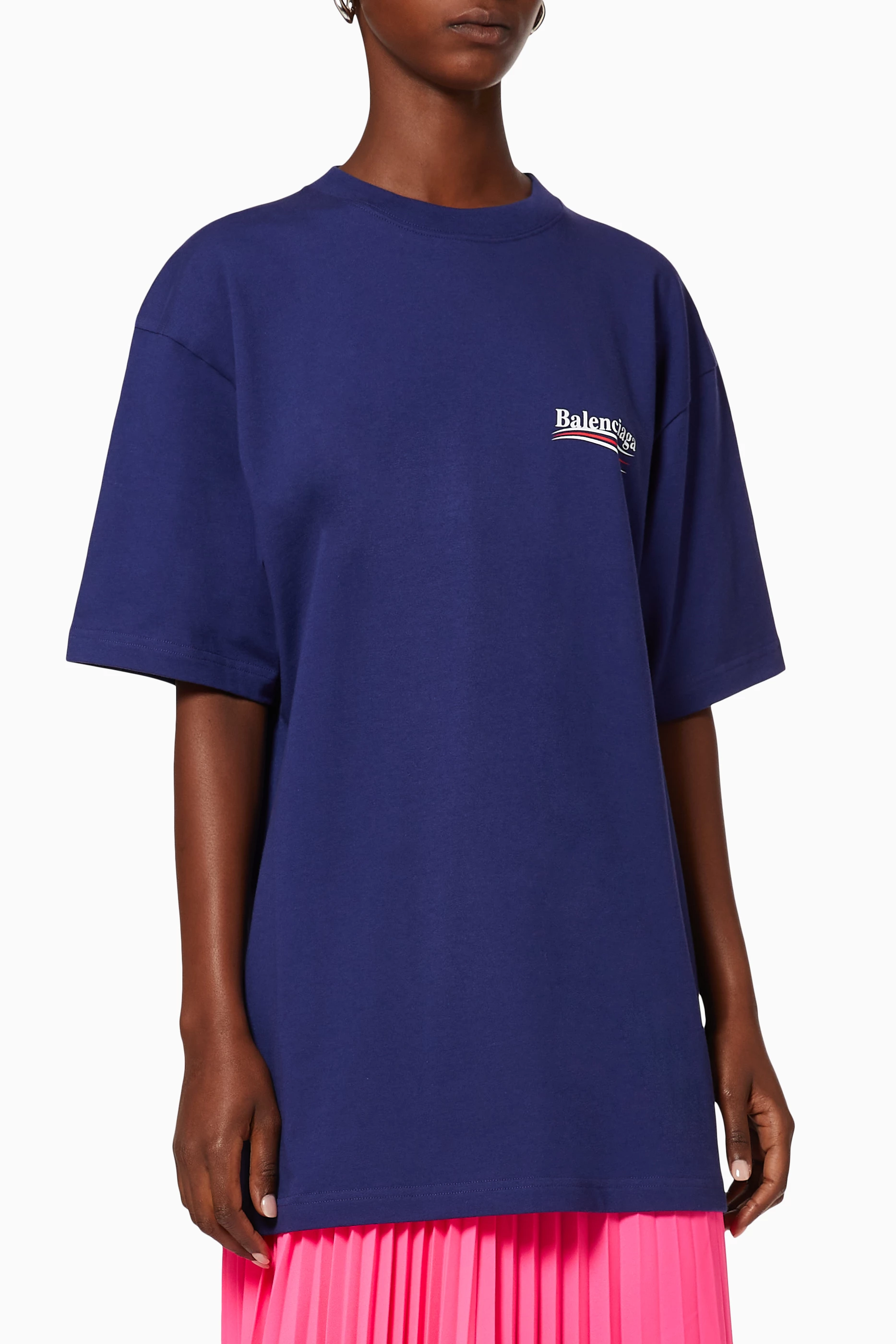 BALENCIAGA』バレンシアガ (XS) 総柄 /ビックサイズ半袖Tシャツ-