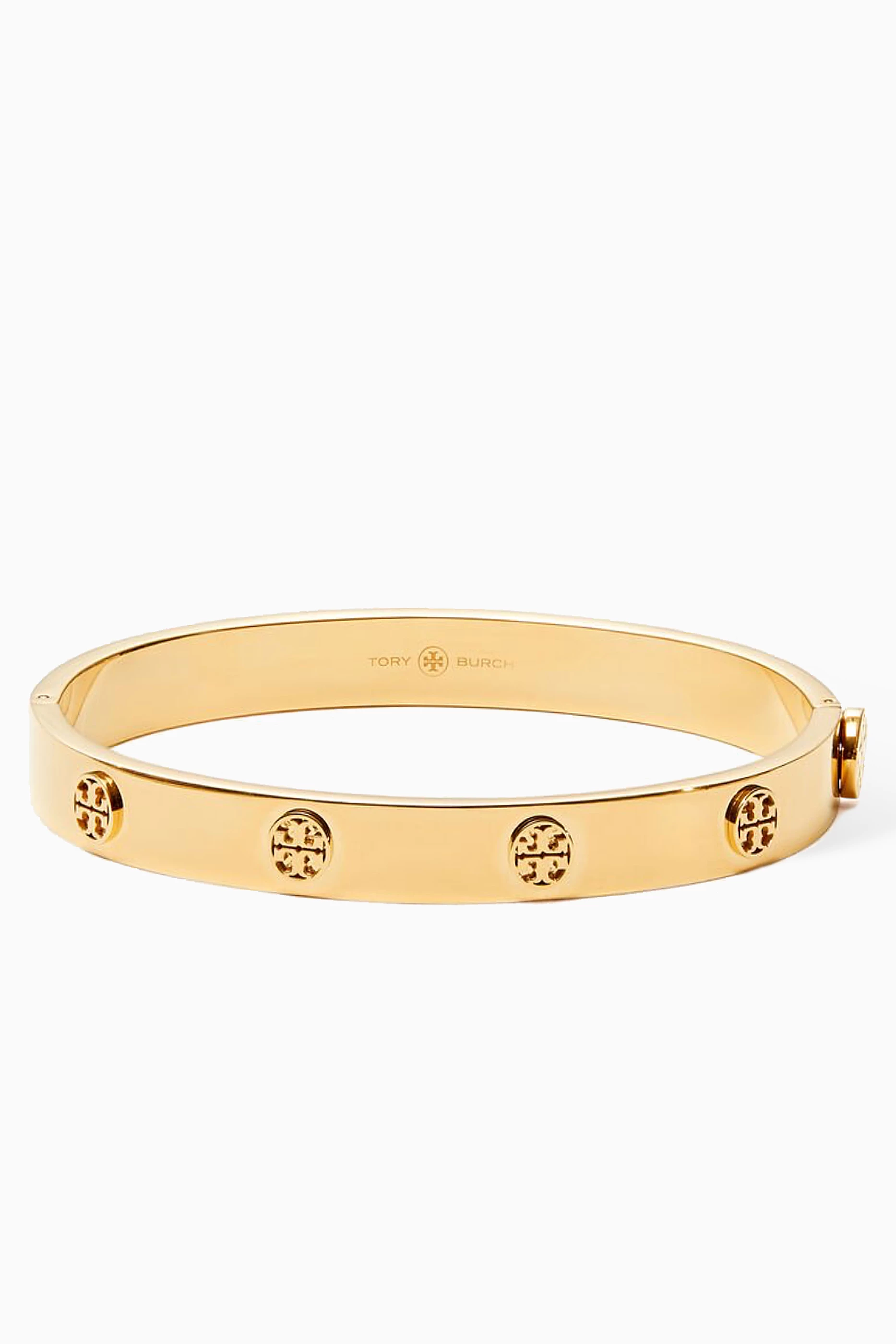 Shop Tory Burch Gold Miller Stud Hinge Bracelet for WOMEN | Ounass Saudi  Arabia