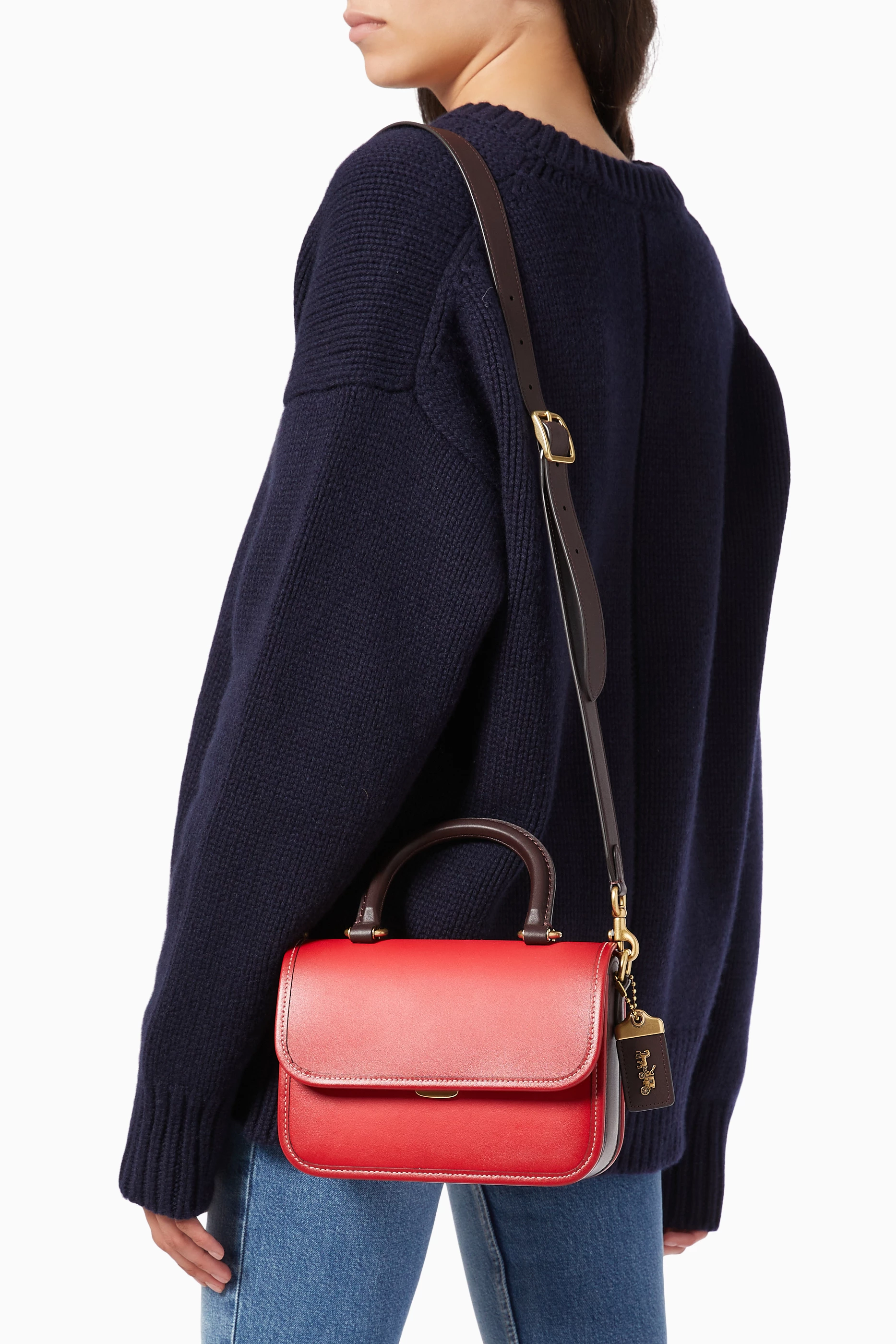 Shop Coach Red Rogue Top Handle Bag in Colourblock Leather for WOMEN |  Ounass Saudi Arabia