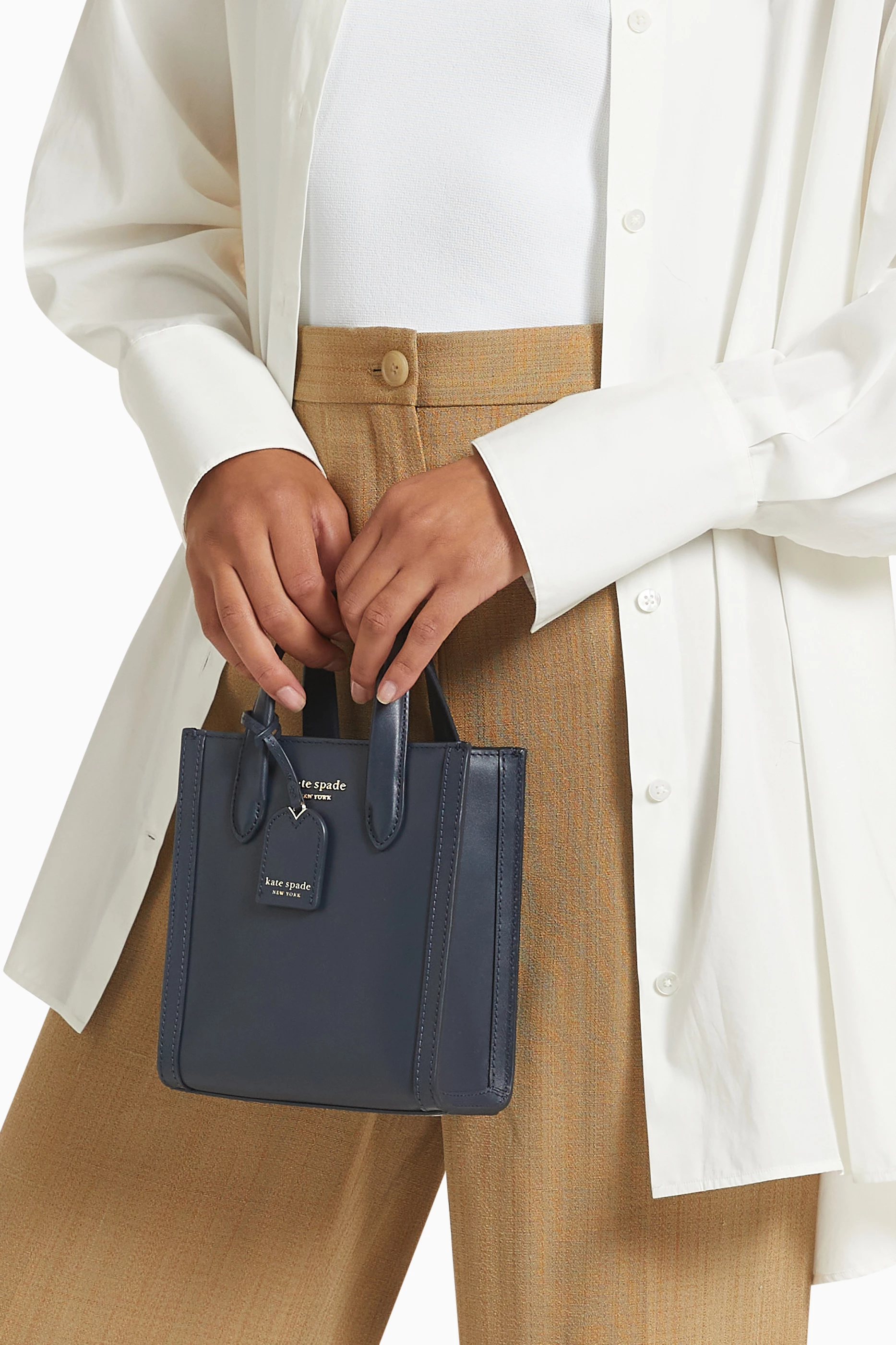 Shop Kate Spade New York Blue Manhattan Mini Tote Bag in Leather for WOMEN  | Ounass Saudi Arabia