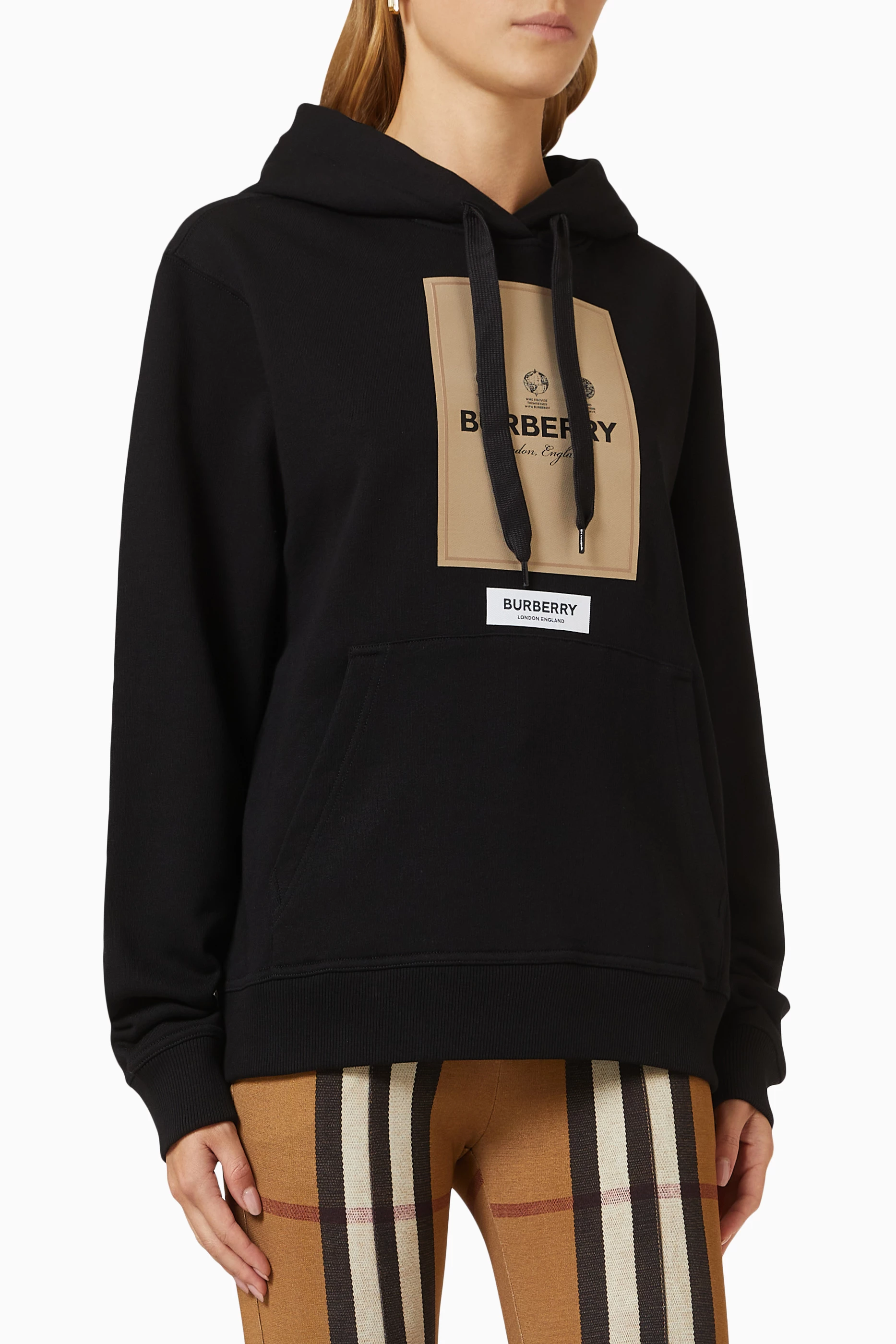 Shop Burberry Black Label Appliqué Oversized Sweatshirt in Loop-back Cotton  for WOMEN | Ounass Saudi Arabia