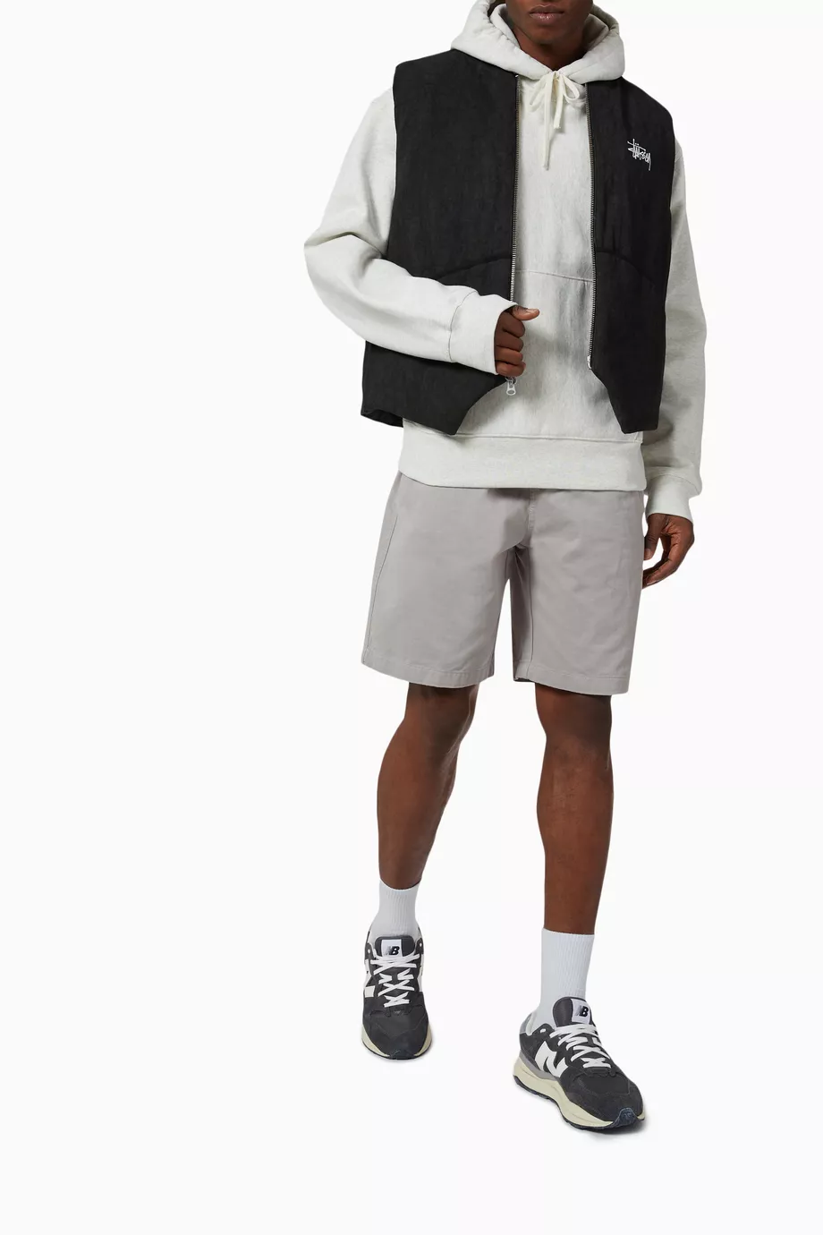 Shop Stüssy Black Washed Canvas Primaloft Vest in Cotton for MEN
